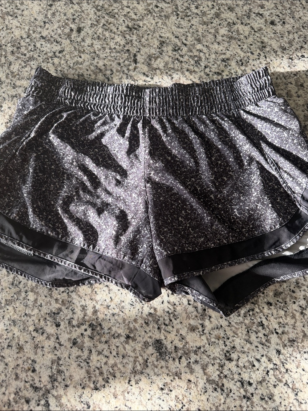 Athleta Black Speckled Running Shorts